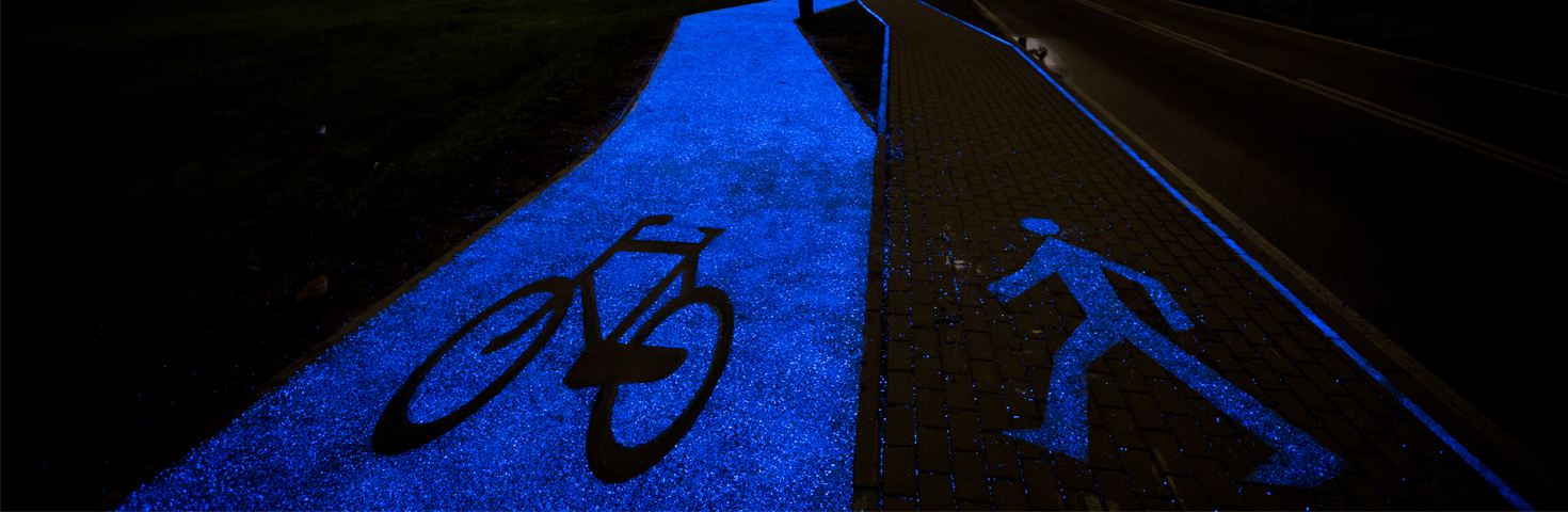 Self-illuminated bike path cover image